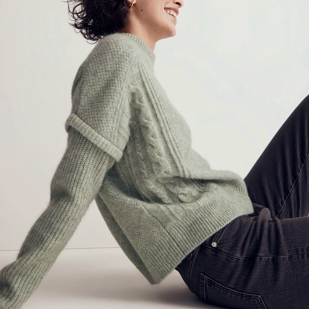 Madewell Havener Cable Stitch Crewneck Sweater - Size S - Picture 1 of 15